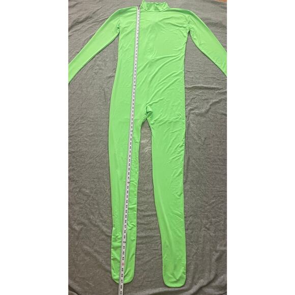 New Adult Unisex Size S/M Green Spandex One Piece Costume - Picture 7 of 13